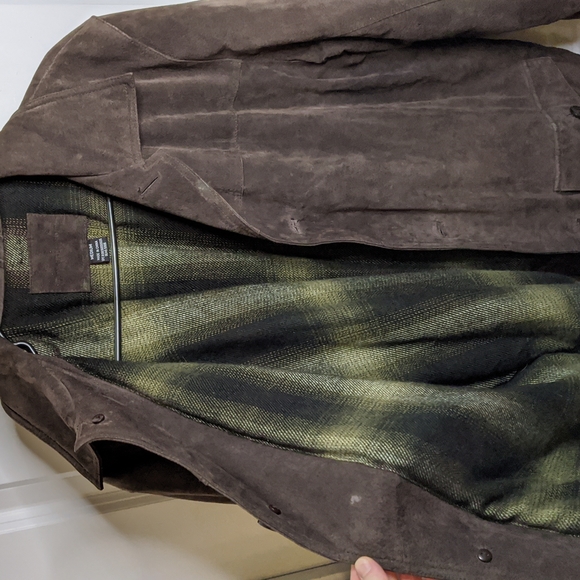 Knightsbridge Heavy Leather Suede Coat Medium - Brown - Picture 5 of 11